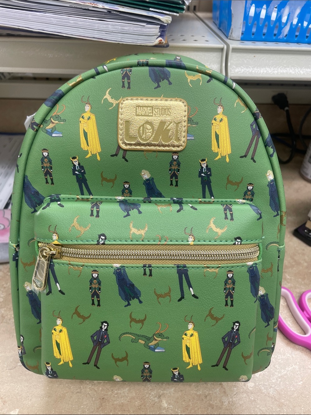 Loungefly Hardtag Loki Green Mini Backpack
